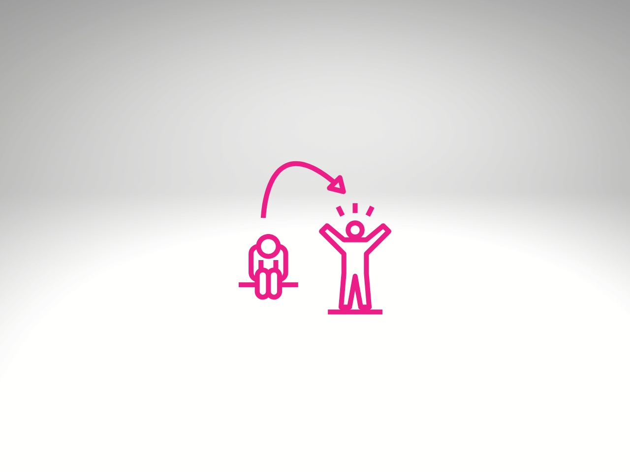 Dwie osoby - pokazanie procesu zmiana z osoby biernej na aktywną