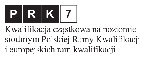 Logo prk 7 - kwalifikacja cząstkowa na poziomie siódmym Polskiej Ramy Kwalifikacji i europejskich ram kwalifikacji